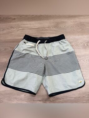 Vuori Banks Shorts Mens Small Gray Black Unlined Drawstring Trim Athletic V330